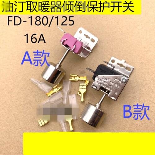 1pcs Tip Over Switch AC 125/250V 16A Used in Electric Room Heater 2 Pin 1NO, 1NC MS16