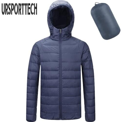 New Fashion Ultra Light Down Jacket Men Autumn Winter Hooded Waterproof Down Jackets Male Casual Winter Warm Down Coat Big Size