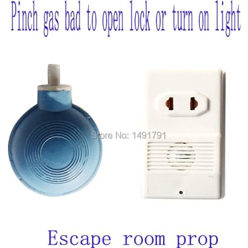 Takagism game prop real life room escape game props pinch the gas-bag to open the door pinch the door turn on light