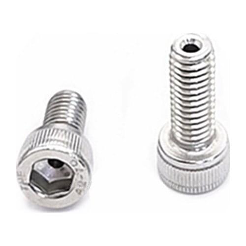 2pcs M3 stainless steel Allen cylinder head through hole screw hex socket hollow lamp threading bolt 1.2mm aperture 6mm-15mm L