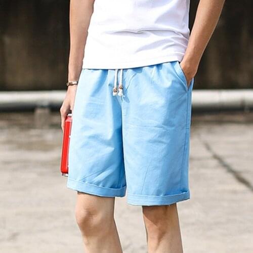 Hot 2020 Outdoor Summer Water Sports Solid Drawstring Elastic Waist Cotton Surfing Beach Shorts Trainning Exercise Shorts 4XL