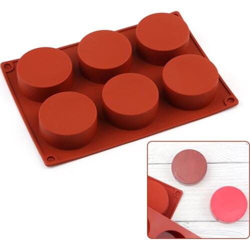 Silicone chocolate Cover Cookie Mold 6-hole round soap mold,cupcake mold,DIY Handmade utensils,Food grade silicone mold