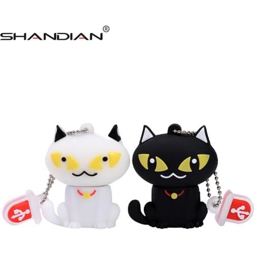 SHANDIAN USB flash drive cat model pen drive lovely cat flash card 4gb 8gb 16gb 32gb 64GB Pendrive USB stick full capacity