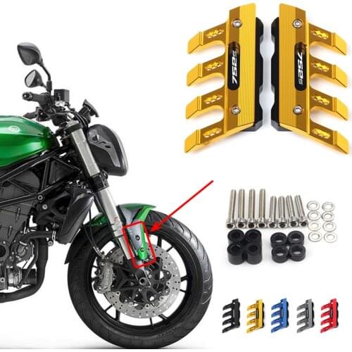 With Logo For BENELLI 752 752s Motorcycle Mudguard Front Fork Protector Guard Block Front Fender Anti-fall Slider Accessories