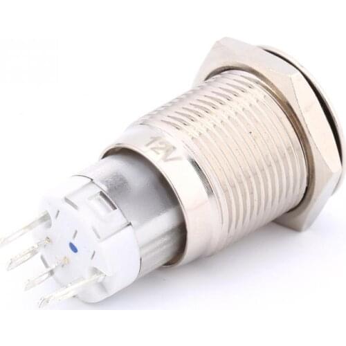 Green Light Hot Car Auto Metal LED Power Push Button Switch Latching Type On-off 12V 16mm 3A/250VAC