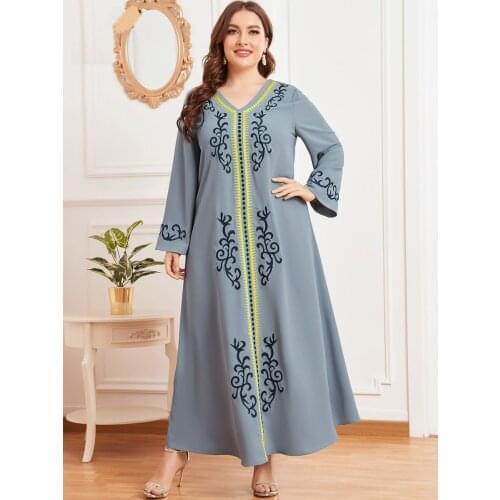 Plus Size 2021 Summer Womens Dress Embrodiered Ethnic Sundress Female Lady Loose Casual Holiday Beach Maxi Dress Big Size 4XL