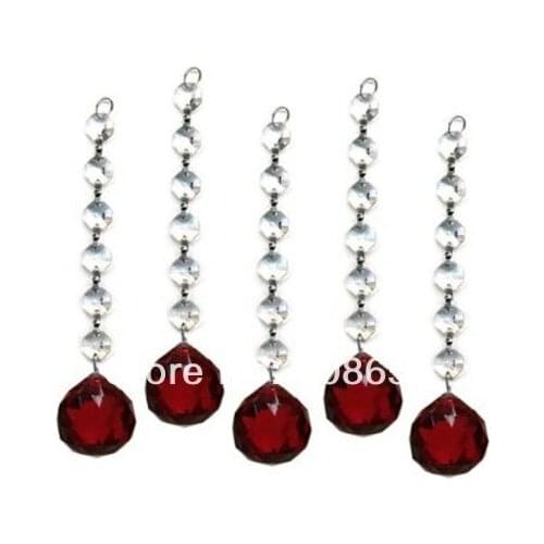 10pcs DIAMOND HANGING CRYSTAL GARLAND WEDDING STRAND WITH 6 BEADS AND 1 BALL PENDANT