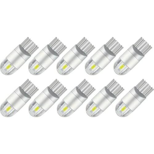 10pcs T10 LED Bulbs White 168 501 W5W LED Lamp T10 Wedge 3030 2SMD Interior Lights 12V 7000K Red Amber yellow Ice Blue