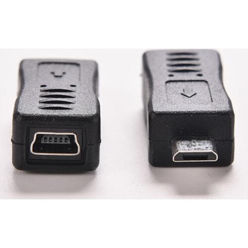 100PCS Micro USB Male to Mini USB Female Adapter Data Charger Converter Connecter Wholesale