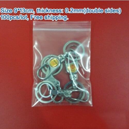 100pcs/lot high quality Transparent PE Zip Lock jewelry Gift Packaging Bags, 9*13cm clear plastic bags for clothing storage