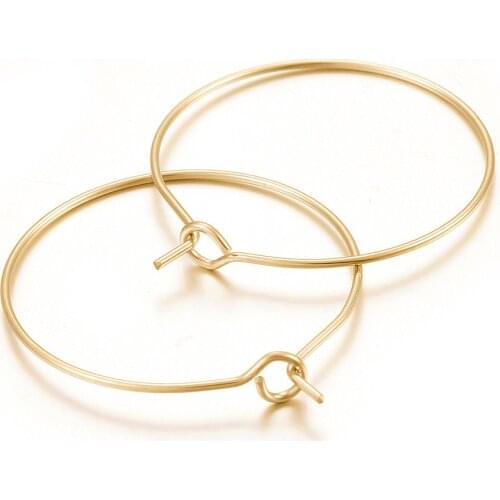 100pcs Stainless Steel Hoops Earrings Circle Wire Hoops Loop Earrings DIY Dangle Earring Jewelry Making Accessories 29x25x0.7mm