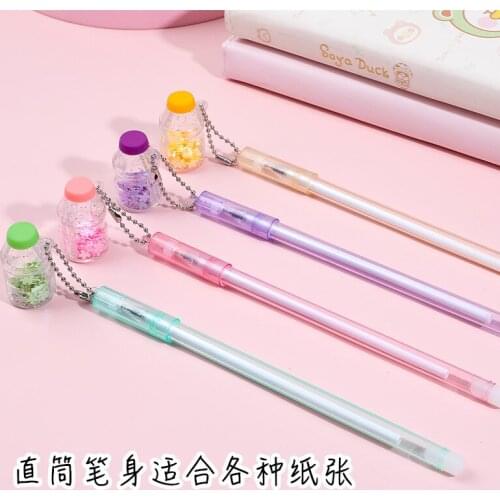 20pcs Online Celebrity Milk Cup Pendant Gel Pen Cute Girl 0.5mm Black Ink Pen Student High Value Signature Pen