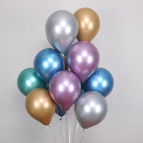 50Pcs 12 Inch New Metallic Latex Balloons Thick Pearly Metal Chrome Alloy Colors Photograph Wedding Party Decoration Balloons