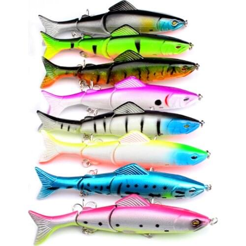 8PCS 3 Segment Multi section Fishing Fish Lure Swimbait Crankbait Minnow 12.5cm/17g