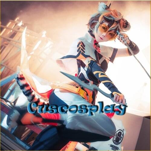 Anime! Game Arknights Waai Fu Tigerkin Combat Gear Lovely Uniform Cosplay Costume Props PVC Swords Halloween Suit for Women NEW