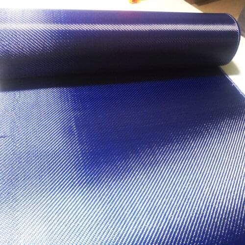Free shipping 3K Carbon fiber& Blue Kevlar mixed Fabric 200gsm 28" / 70cm wide Twill Aramid fiber Hybrid Carbon Kevlar Cloth