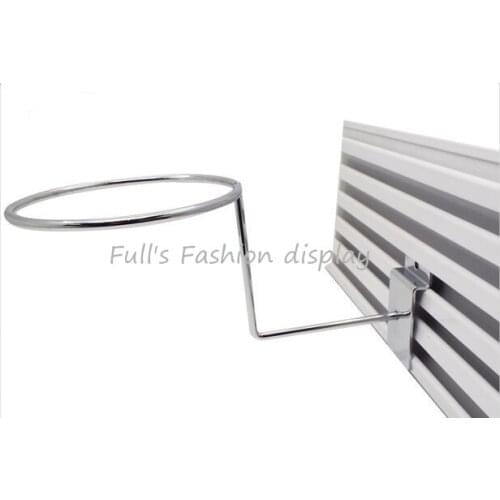 Free shipping hot sale Metal hanging hat rack groove board cap bracket wig / ball / hat display stand rack 20pcs