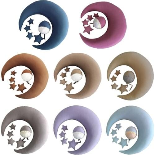 Baby Hat Posing Beans Moon Pillow Stars Set Infants Photo Shooting Accessories Newborn Photography Props