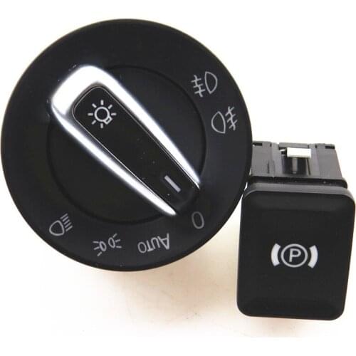 FHAWKEYEQ Headlight Fog Light Switch + EPB Electronic Parking Handbrake Button Brake Switch For VW Passat B6 3C CC 5ND 941 431 B
