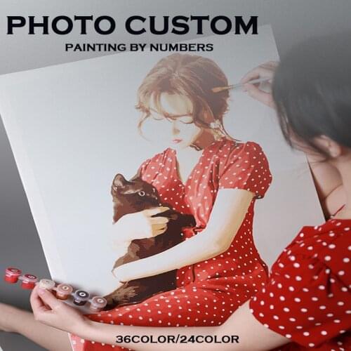 Photo Custom DIY Paint By Numbers Drawing Coloring by Numbers For Children Friend Family Wall Art Decor Gift