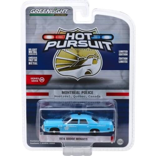 GreenLight 1:64 1974 Dodge Monaco Alloy model car Metal toys for childen kids diecast gift
