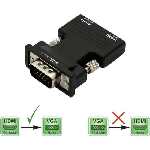 BESIUNI HDMI Female to VGA Male Converter with Audio Adapter Support 1080P Signal Output for Multimedia