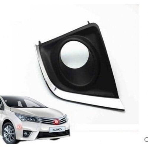 JanDeNing 2pcs Kit Car New Black Front Left + Right Bumper Fog Light Lamp Cover Grille Fit for Toyota Corolla 2014-2017