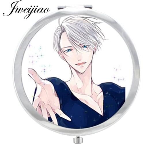 JWEIJIAO Japanese anime Comic Glass Cabochon Makeup Mirror Cartoon Photo Floding Round pocket mirror espejo