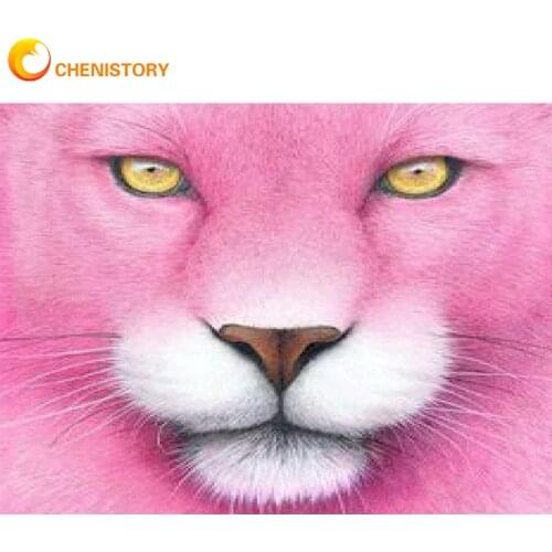 CHENISTORY 5D DIY Diamond Painting Pink Cat Rhinestone Picture Diamond Embroidery Animals Mosaic Sale Home Decor Gift Adults Kit