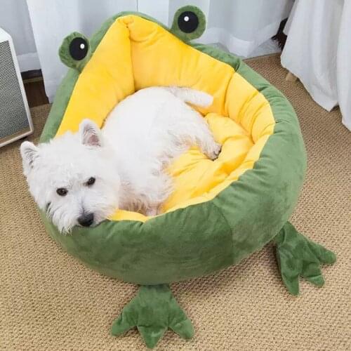 Round Crystal Velvet Cat Kennel Non-slip Removable And Soft To the Touch Dog Kennels лежанка для кошек Cama Gato Pet Supplies