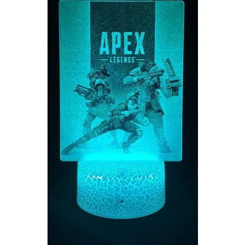 Apex Legend 3D Picture Lamp Gaming Room Setup Lighting Decor Kids Bedroom LED Sensor Night Light Cool Birthday Gift Desk Table