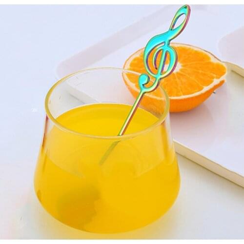 Stainless Steel Musical Notes Coffee Milk Stirring Teaspoon Ice Cream Spoon
