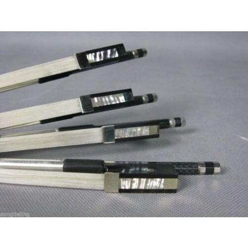 Best 4pcs figure black Carbon fiber VIOLA bow 4/4 #7183