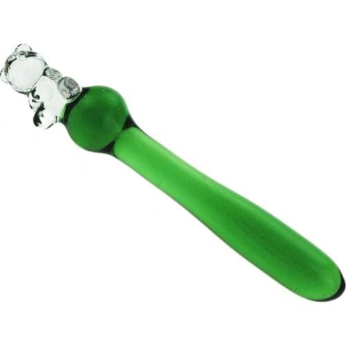 Bear Glass plug anal sex toys for woman lesbian G SPOT squirt green Crystal BIG BEADS GAY anal prostate stimulator anus BUTTplug