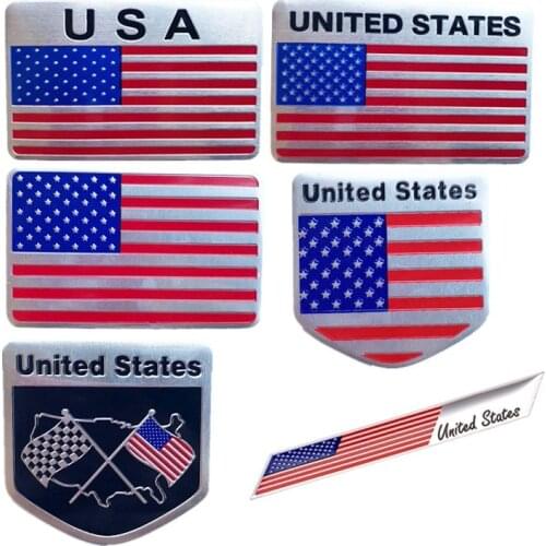 Metal Car Sticker American Flag Car Sticker Pack JDM Auto Stickers and Decals Car Styling Accessories Emblem Adhesive