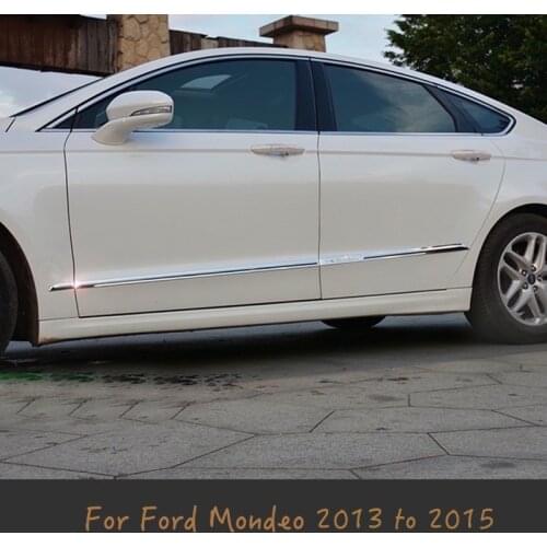 For Ford Mondeo/Fusion MK4 2013 Auto Body Side Door Body trim sticks Strips Molding 2014 2015 6pcs Car Styling Accessories