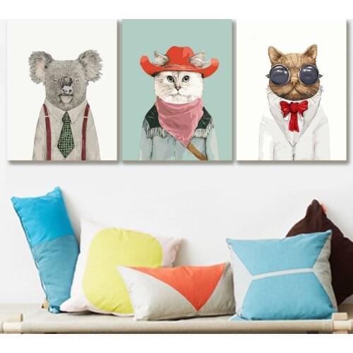 Picture by numbers Cute cartoon cat digital paint by numbers koala diy digital painting home decor for living room
