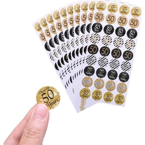 6 Sheets(216 Dots) Birthday Gift Stickers Cheers To 18 30 40 50 Years Self Adhesive Labels Adults Birthday Party Decor Supplies
