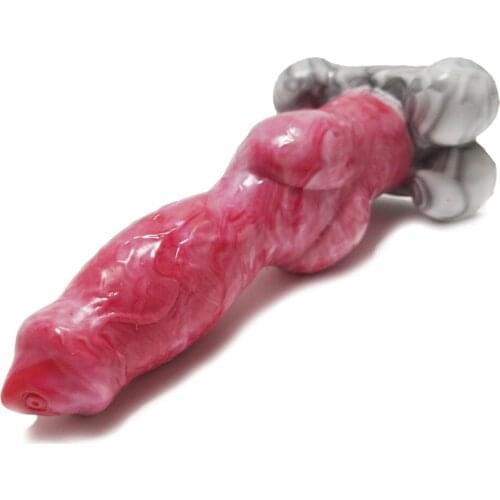 2021 New Big Wolf Dog Dildo Soft Silicone Masturbation For women Huge Cock Big Dick Gory Meat Color Penis Sex Toys For Man Women