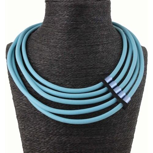 Punk Necklace For Women Handmade Rubber Leather Choker Jewelry Fashion Girls Favorite