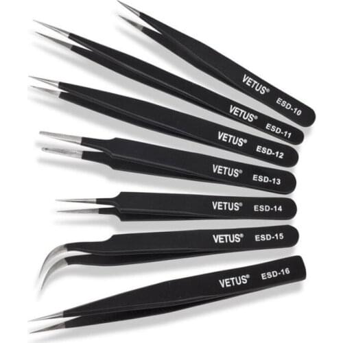Anti-Static Curved Stainless Steel Curved Straight Eyebrow Tweezers Eyelash Extension Nail Art DIY Makeup Tools Kit
