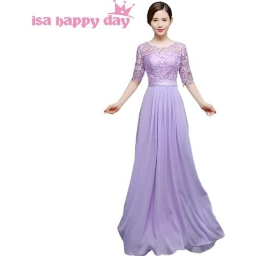 Lilac bridesmaids dress gown long red bridesmaid women party dresses 2020 new fashion summer bride maids with sleeves H3920