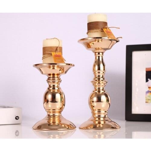 1Pc Antique Candlestick metal Candle Accessory Retro Candle Holder French Candle Sconce Nostalgic Candlestick Wedding Decor