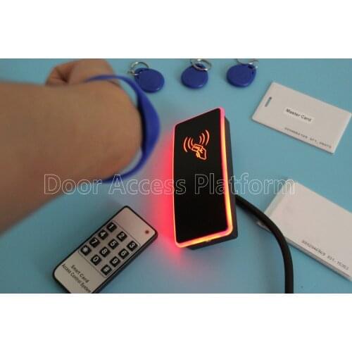 Remotes control Card Access controller Machine with wristband keychain+ID card 125KHz rfid card reader+pro ximi card control