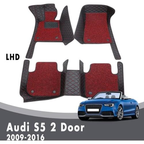 Luxury Double Layer Wire Loop Carpets For Audi S5 2 Door 2016 2015 2014 2013 2012 2011 2010 2009 Car Floor Mats Auto Accessories