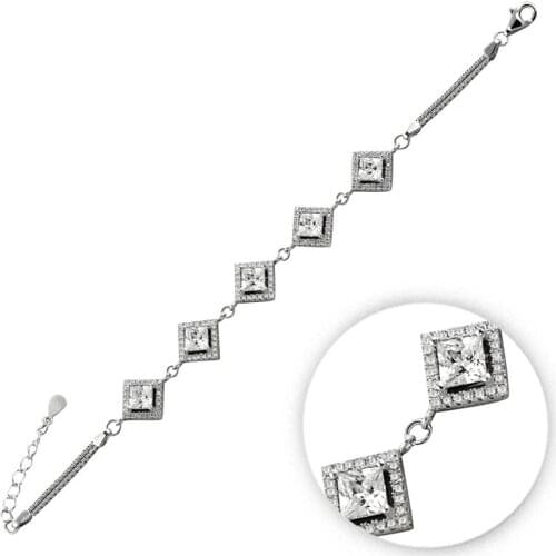 Silver 925 Sterling Zircon Cubic Zirconia 925 Sterling Silver Bracelet