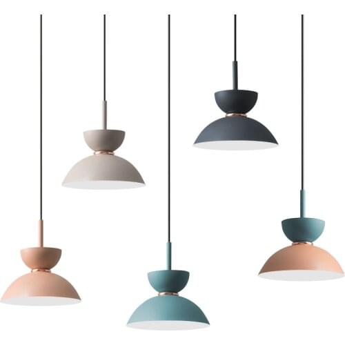 Modern simple DIY matching E27 aluminum small pendant lamps, living room bedroom bedside desk Bar decorative lighting