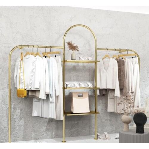 Stainless steel clothes display rack of Hanfeng womens clothing store