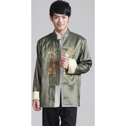 Shanghai Story Traditional chinese clothing chinese style costume chinese kungfu jacket for men Dragon Embroidery Jacke