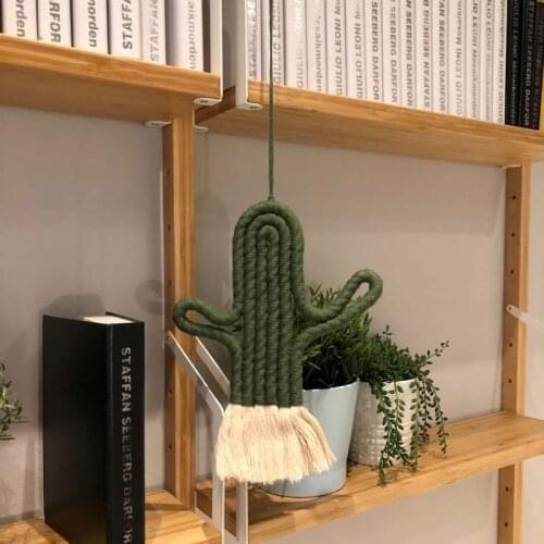 Nordic Room Decoration Cactus Tapestry Macrame Wall Hanging Boho Decor Wall Hanging College Dorm Gifts